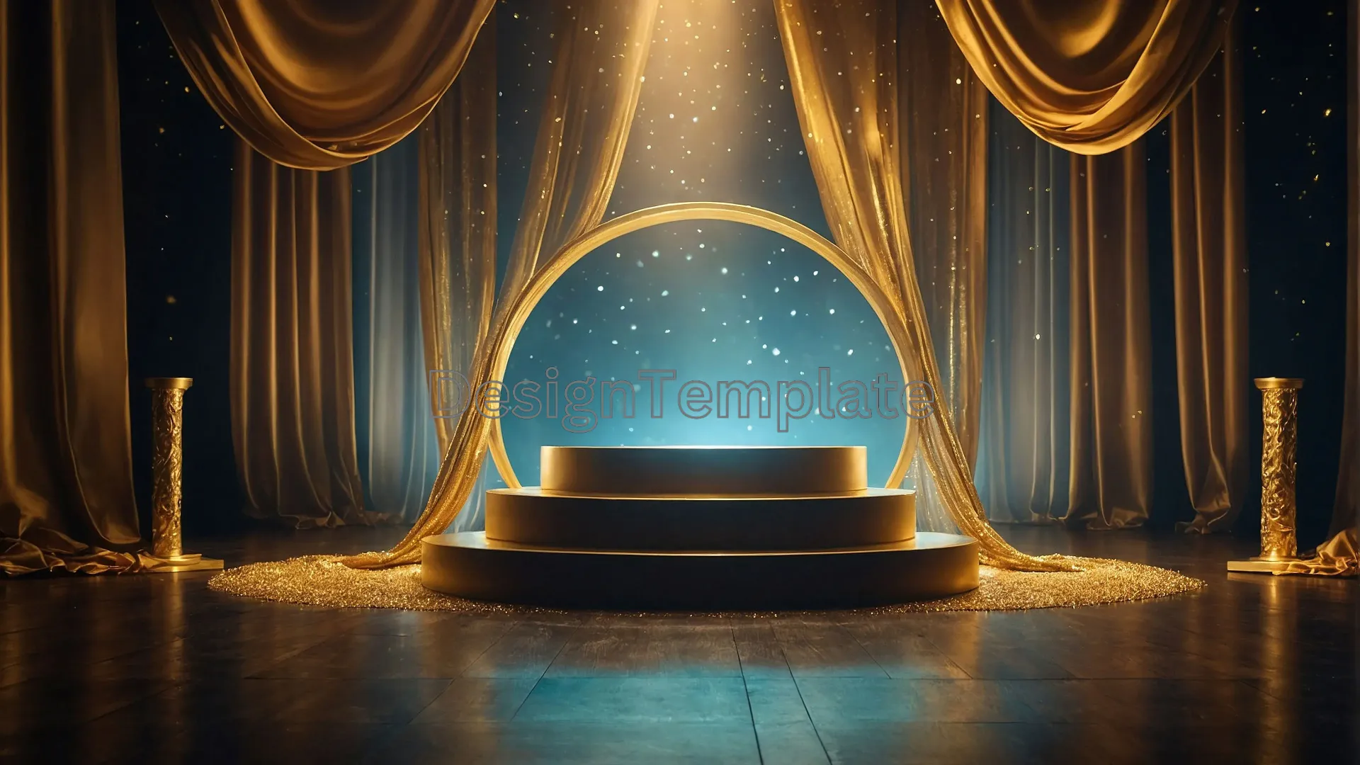 Radiant Background Golden Fabric Sets the Scene for Award Show image